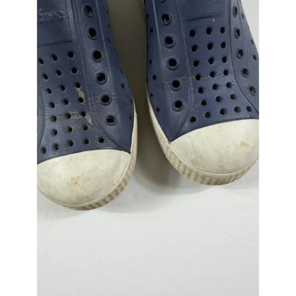 Native Shoes Jefferson Navy Blue White Slip On Kids Size 1
